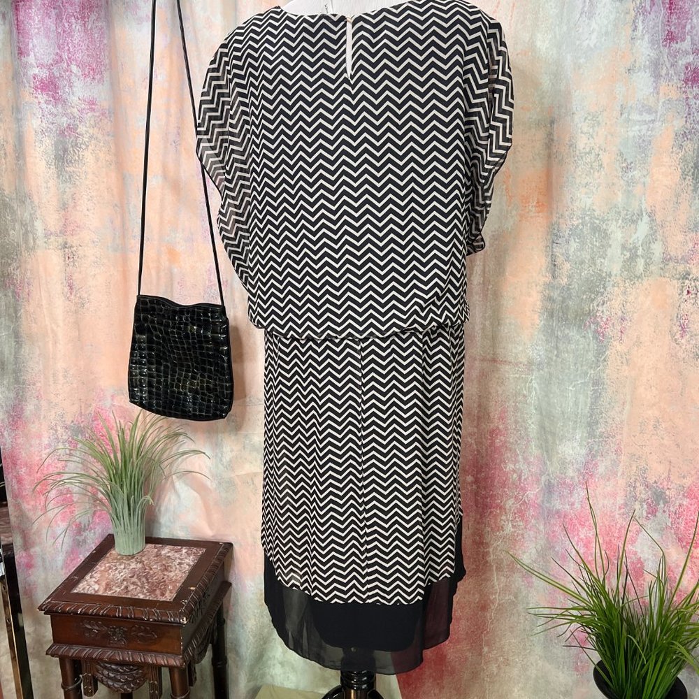 Tacera Stylish Zigzag Pattern Plus Size Chiffon D… - image 2